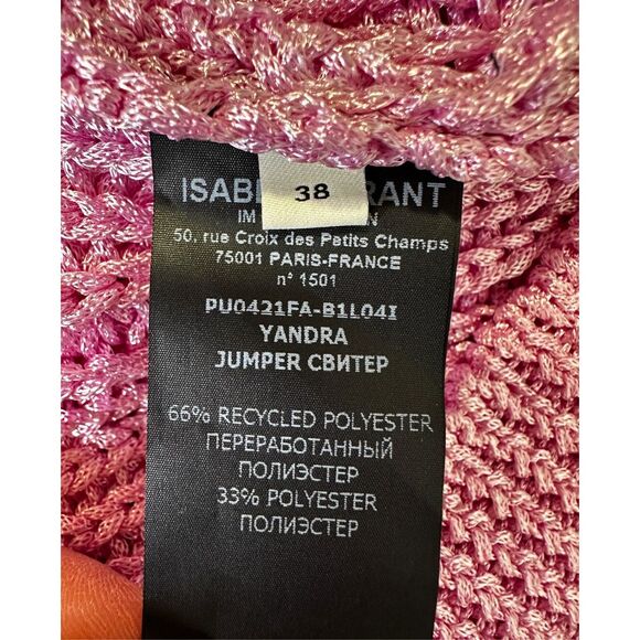 Isabel Marant Chunky Knit Crew Neck Yandra Pullover Sweater Pink US 6 $770 - Picture 11 of 11
